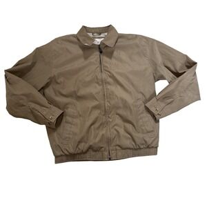 VTG‎ Covington Harrington Jacket Full Zip Collared Mens Size M Bomber Beige
